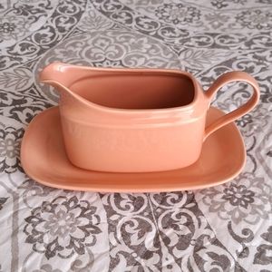 MCM Micasa Color Classics Gravy Boat and Plate in Salmon